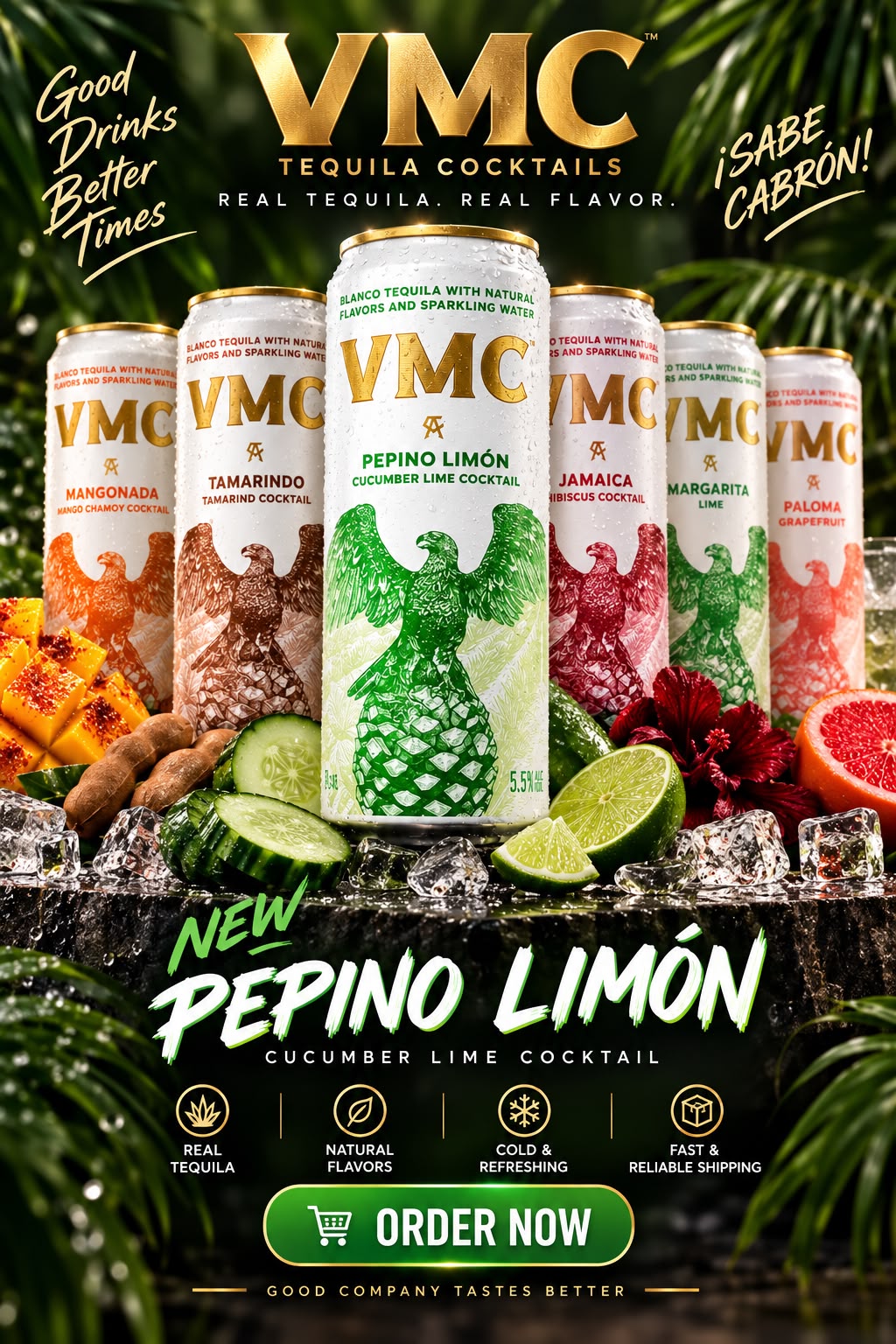 VMC tequila cocktails in six flavors